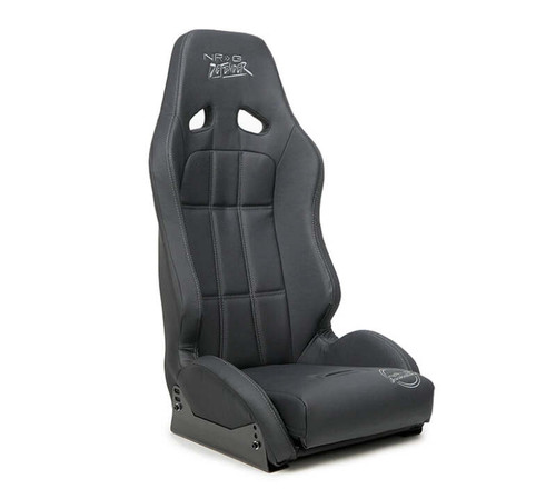 NRG Defender Water Resistant Steel Frame Suspension Seats Black w/ Black Trim & Yellow Embroidery - DF-100BK-S Photo - Primary