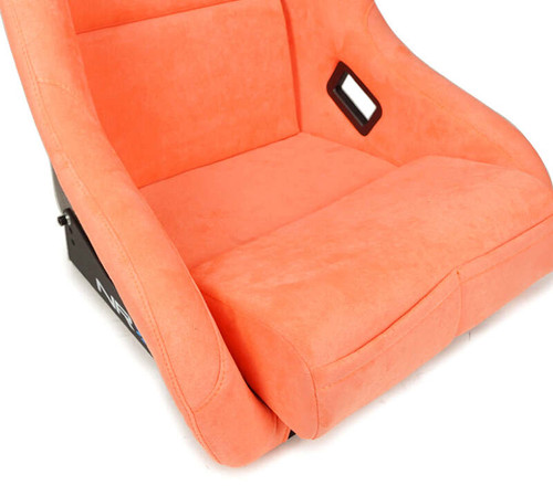NRG FRP Bucket Seat ULTRA Edition W/ Grey Pearlized Back / Peach Microfiber Material - Large - FRP-302PH-ULTRA Photo - Close Up