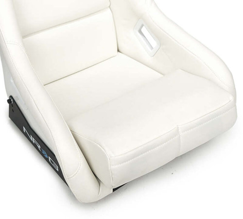 NRG FRP Bucket Seat White Vinyl Material (Large) - FRP-302WT-V Photo - Close Up