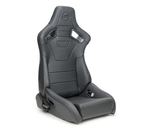 NRG Omega Reclinable Racing Seat (Pair) Black with Black Carbon Vinyl Back - RSC-750BK/BK L/R Photo - Primary