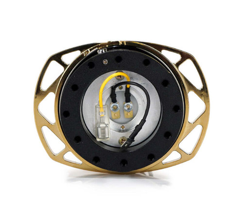 NRG Quick Release Kit Gen 257 - Black Body / Chrome Gold Cutout Ring - SRK-257BK-CG Photo - Close Up