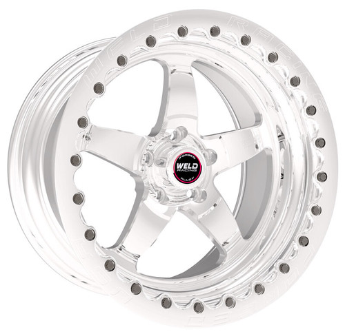Weld S71 17X11 / 5X115 BP / 6.2in BS Polished Wheel (High Pad) - Polished Single Beadlock MT - 71HP7110W62G Photo - Primary