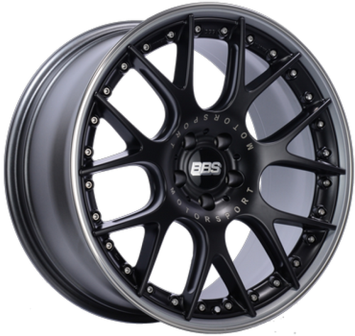 BBS CH-RII 21x9.5 5x112 Satin Black Wheel w/ Polished SS Lip w/ Motorsport Etch - CH614BPPO-MTSP Photo - Primary