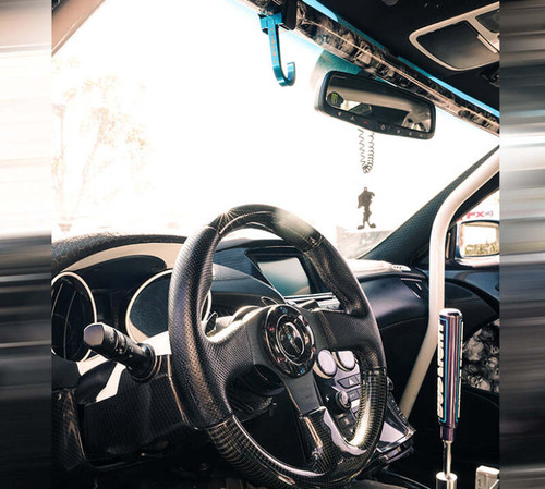 NRG Steering Wheel Hook CNC Aluminum w/ Laser Logo - Black - STR-100BK Photo - Close Up