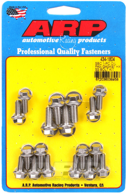 ARP SB Chevy 1-pc SS Hex Oil Pan Gasket Bolt Kit - 434-1804 Photo - Primary