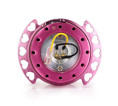 NRG Quick Release Kit - Pink Body/ Pink Heart Cutout Ring - SRK-222PK-PK Photo - Close Up