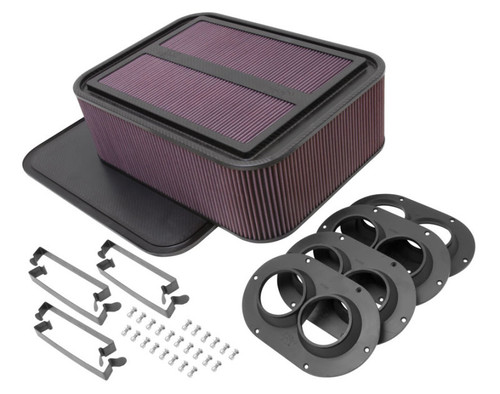 K&N Custom Racing Assembly Generation 2 Carbon Fiber Air Box - Large w/ 2.50in Air Horn - 100-8558 Photo - Primary