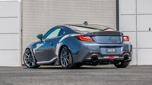 Borla 22-23 Subaru BRZ/Toyota GR86 2.4L RWD AT/MT ATAK Catback Exhaust - Black Chrome Tips - 140910BC Photo - Mounted