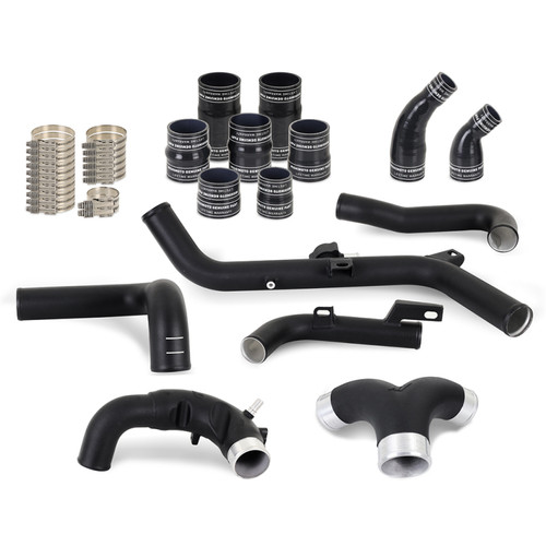 Mishimoto 2021+ Ford Bronco 2.7L High-Mount Intercooler Pipe Upgrade Kit - Wrinkle Black - MMICP-BR27-21UHBK Photo - Primary