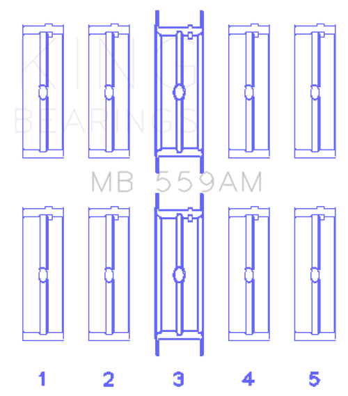 King Ford 330/352/360/390/410/428 Engine (Size 020) Main Bearing Set - MB559AM020 Photo - Primary