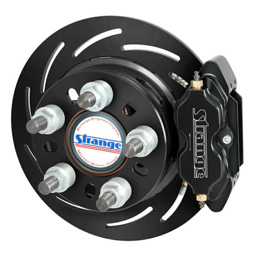 Strange Pro II Rear Brake Kit For 05-14 Mustang With OEM Ends 2 Pc Rotors, 4 Piston Calipers & DTC-30 Semi Metallic Pads