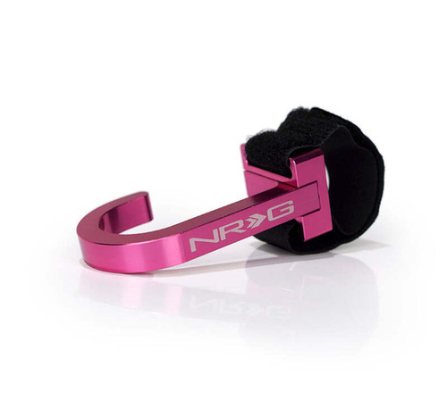 NRG Steering Wheel Hook CNC Aluminum w/ Laser Logo - Pink - STR-100PK Photo - Close Up