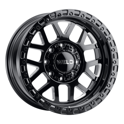 Weld Off-Road W105 20X9 Cinch 8X170 ET00 BS5.00 Gloss Black MIL / Gloss Black Ring 125.1 - W10509017501 Photo - Primary