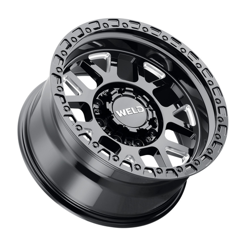 Weld Off-Road W105 20X9 Cinch 8X170 ET00 BS5.00 Gloss Black MIL / Gloss Black Ring 125.1 - W10509017501 Photo - Close Up