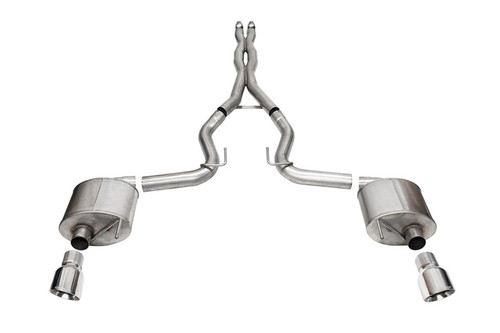 Corsa 2024 Ford MustangGT Sport Cat-Back Exhaust System 3.0in Dual Rear Exit w/4.5in Pro Series Tips - 21254 Photo - Primary
