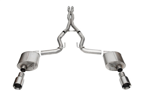 Corsa 2024 Ford MustangGT Sport Cat-Back Exhaust Sys. 3.0in Dual Rear Exit w/4.5in Straight Cut Tips - 21255 Photo - Primary