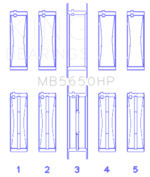 King Ford 370/429/460 16V OHV (Size .001) Crankshaft Main Bearing Set - MB5650HP001 Photo - Primary