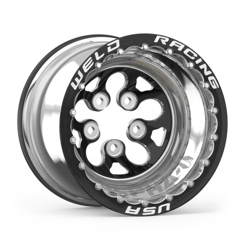 Weld Alpha-1 15x16 / 5x4.75 BP / 5in. BS Black Wheel - Black Double Beadlock - 83B-516280CB Photo - Unmounted