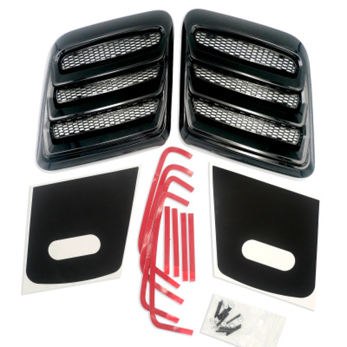 Roush 2018-2023 Mustang Hood Heat Extractors - Gloss Black - 422325 Photo - Primary
