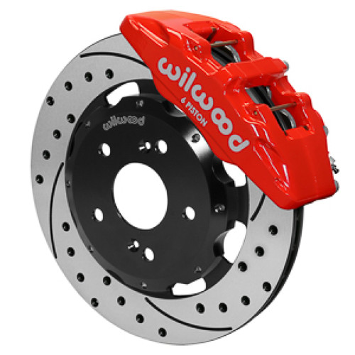 Wilwood 02-06 Acura RSX Drilled & Slotted Front Rotor Kit - Red Calipers - 140-17519-DR Photo - Primary
