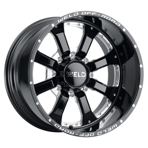 Weld Off-Road W125 20X9 Granada Eight 8x170 ET00 BS5.00 Gloss Black MIL 125.1 - W12509017501 Photo - Primary