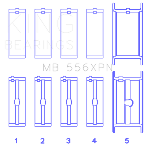 King Chevrolet 369-502 Gen IV/ V/ VI - (Size .010) Main Bearing Set - MB556XPN010 Photo - Primary