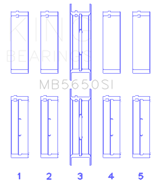 King Engine Bearings Ford 370/429/460 16B OHV Main Bearing Set - Set Of 10 - MB5650SI010 Photo - Primary