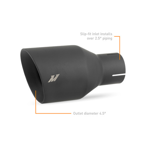 Mishimoto Clamp-on Double Wall Exhaust Tip 2.5 Inlet Slash Cut - MMEXH-TIP-DW25BK User 1