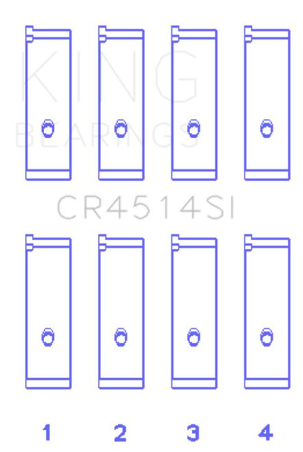 King Engine Bearings Toyota 1Azfe/2Azfe (Size +0.25mm) Connecting Rod Bearing Set - CR4514SI0.25 Photo - Primary