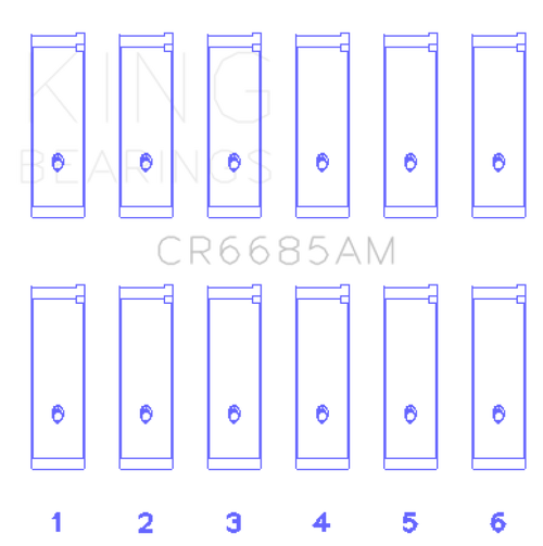 King Engine Bearings Isuzu 6Vd1 (Size +0.50mm) Connecting Rod Bearing Set - CR6685AM0.5 Photo - Primary