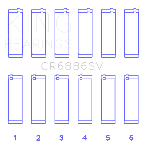 King Engine Bearings Mercedes Benz M 276 DE35 Sputter Replacement (Size +0.50mm) Conrod Bearing Set - CR6886SV0.5 Photo - Primary