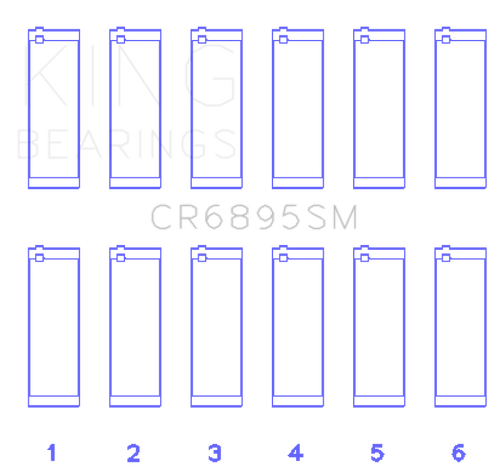 King Engine Bearings Ford Ecoboost 3.5L V6 (Size +0.75mm) Connecting Rod Bearing Set - CR6895SM0.75 Photo - Primary