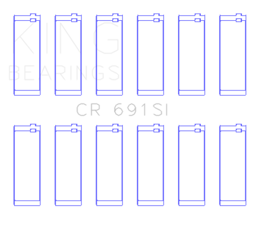 King Engine Bearings Ford V-6 183. (Size +0.25mm) Connecting Rod Bearing Set - CR691SI0.25 Photo - Primary