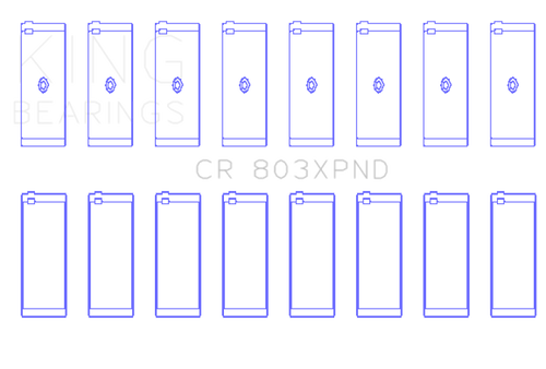 King Engine Bearings ChevrolET SBC 265Ci 283Ci 327Ci (Size STDX) Connecting Rod Bearing Set - CR803XPNDSTDX Photo - Primary