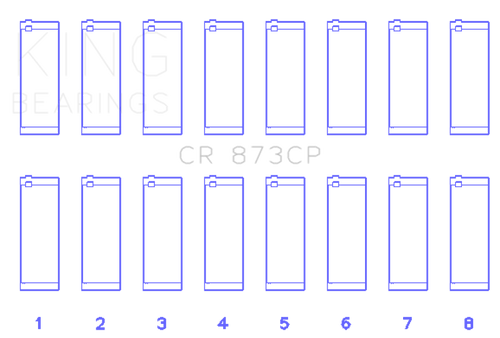 King Engine Bearings General Motors 379/395 16V (Size +0.50mm) Connecting Rod Bearing Set - CR873CP0.5 Photo - Primary