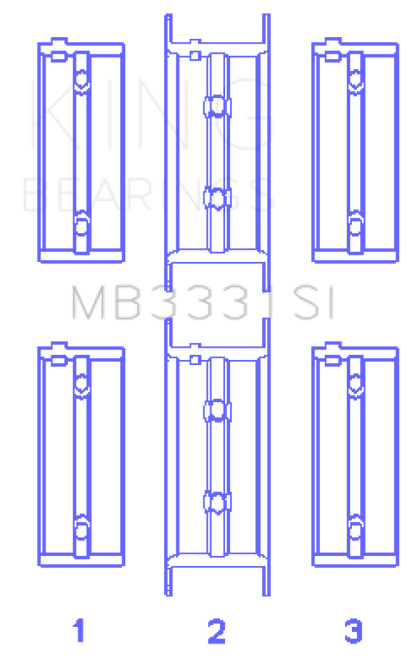 King Engine Bearings Subaru 1300/1600 (Size +0.50mm) Main Bearing Set - MB3331SI0.5 Photo - Primary