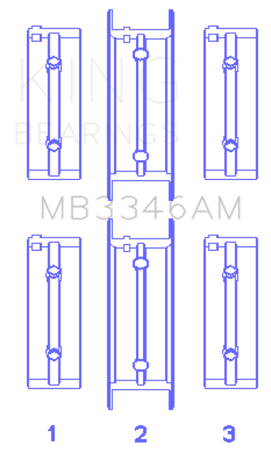 King Engine Bearings Subaru 1800Cc 1980 On (Size +1.0mm) Main Bearing Set - MB3346AM1.0 Photo - Primary