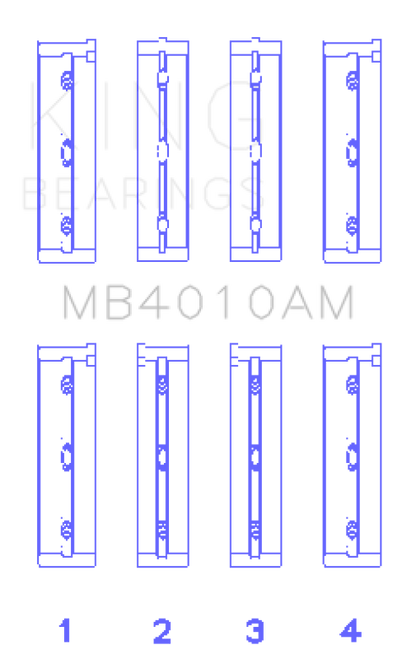 King Engine Bearings Isuzu 6Vd1 (Size +0.25mm) Main Bearing Set - MB4010AM0.25 Photo - Primary