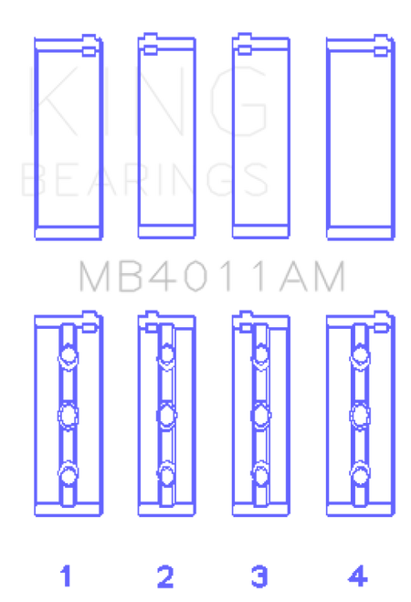 King Engine Bearings Toyota 1Mzfe (Size +0.25mm) Main Bearing Set - MB4011AM0.25 Photo - Primary