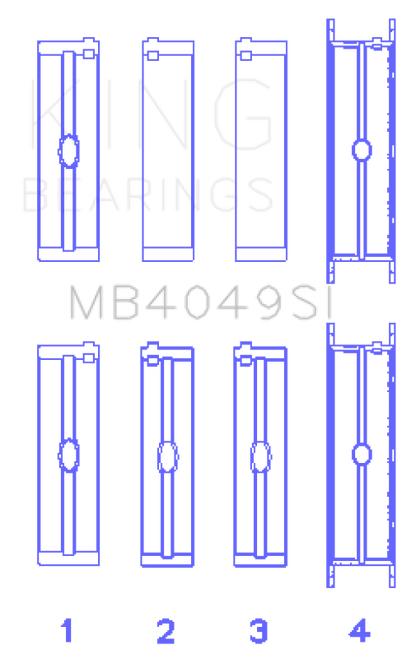 King Engine Bearings Opel C25Xa/X25Xa (Size +0.25mm) Main Bearing Set - MB4049SI0.25 Photo - Primary
