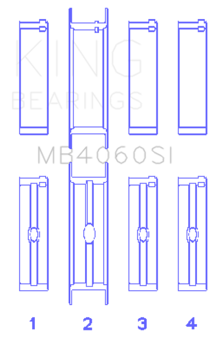 King Engine Bearings Chrysler CAravan 201Ci V6 Ohv (Size +0.75mm) Main Bearing Set - MB4060SI0.75 Photo - Primary