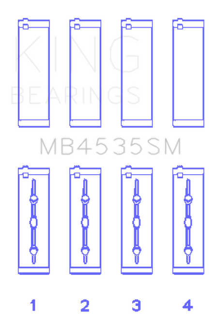 King Engine Bearings Mercedes Benz M 276 DE35 (Size +0.25mm) Main Bearing Set - MB4535SM0.25 Photo - Primary