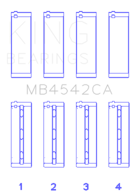King Engine Bearings Nissan Vq20DE/Vq25Dd/Vq30DE/Dd/DET/Vq35DE (Size +0.25mm) Main Bearing Set - MB4542CA0.25 Photo - Primary