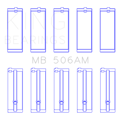 King Engine Bearings Toyota 22R (Size +0.75mm) Main Bearing Set - MB506AM0.75 Photo - Primary