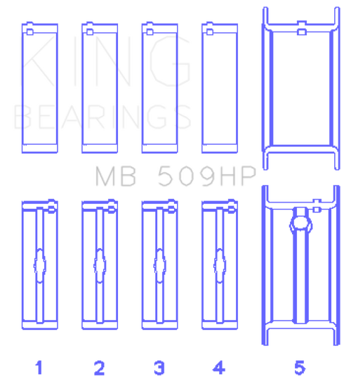 King Engine Bearings ChevrolET 400 V8 (Size STDX) Main Bearing Set - MB509HPSTDX Photo - Primary