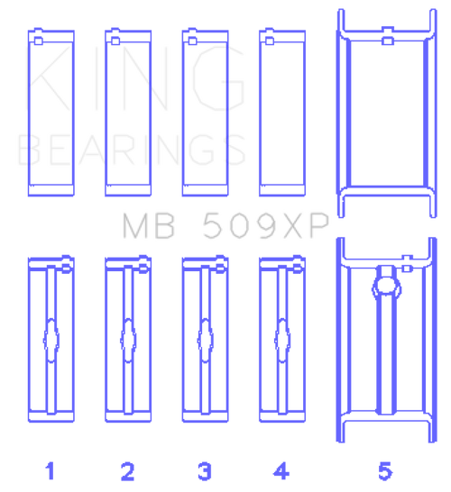 King Engine Bearings ChevrolET 400 V8 (Size STDX) Main Bearing Set - MB509XPSTDX Photo - Primary