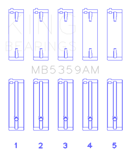 King Engine Bearings Mazda Fe 2.0L (Size +0.25mm) Main Bearing Set - MB5359AM0.25 Photo - Primary