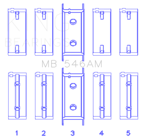 King Engine Bearings Mitsubishi G25B/4G54/4G53 (Size +0.25mm) Main Bearing Set - MB546AM0.25 Photo - Primary