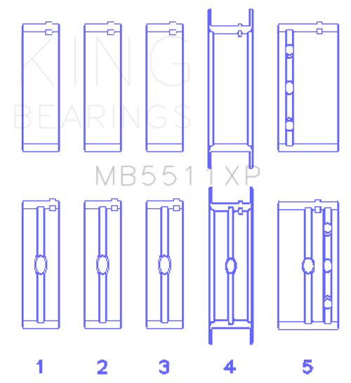 King Engine Bearings General Motors 326/350/389/400 (Size STDX) Main Bearing Set - MB5511XPSTDX Photo - Primary