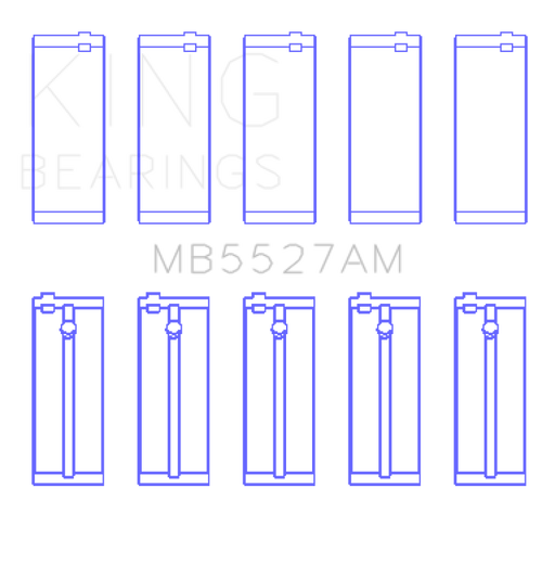 King Engine Bearings Toyota 4A-Fe/5A-Fe/7A-Fe (Size +1.0mm) Main Bearing Set - MB5527AM1.0 Photo - Primary